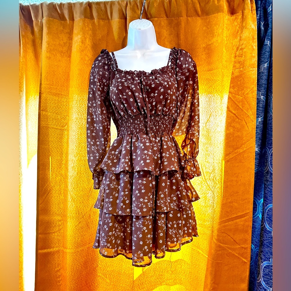 Brown flower dress Rue 21 XS